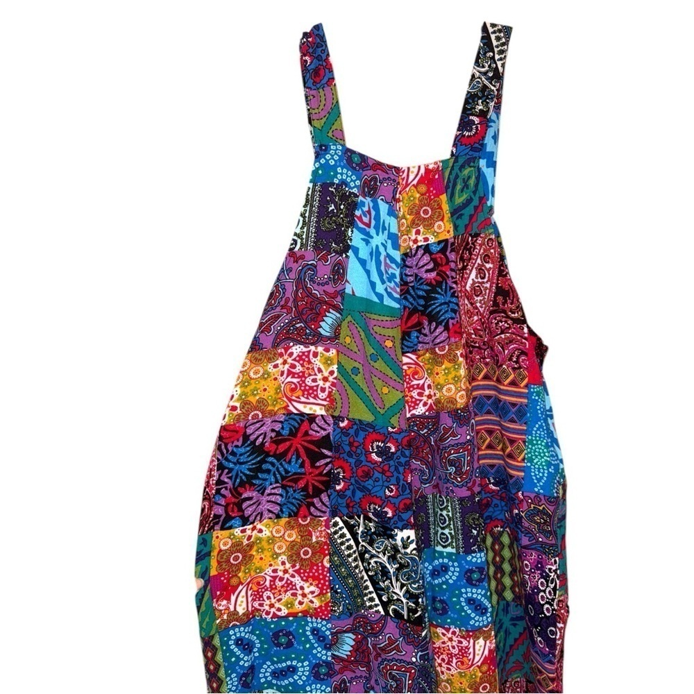 Hippie Boho Kantha Patchwork Multi Color Jumpsuit, Overalls, Bohemian Romper - Picture 9 of 16